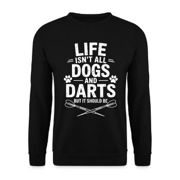 Fléchettes Dire Chien Fléchettes Drôle Fléchettes Cadeau - Sweat-shirt Unisexe - noir - Devant - Alina (178cm) & Michal (187cm)