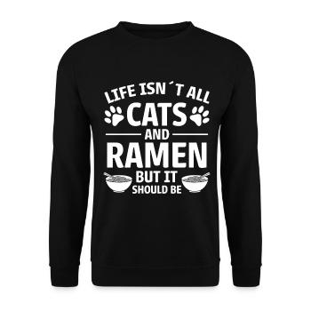 Ramen Cat Anime Funny Kawaii Ramen Gift - Unisex Sweatshirt - black - Front - Alina (178cm) & Michal (187cm)