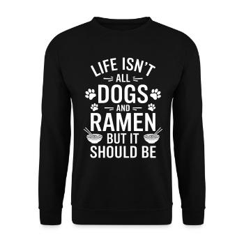 Ramen Dogs Anime Funny Kawaii Ramen Gift - Unisex Sweatshirt - black - Front - Alina (178cm) & Michal (187cm)