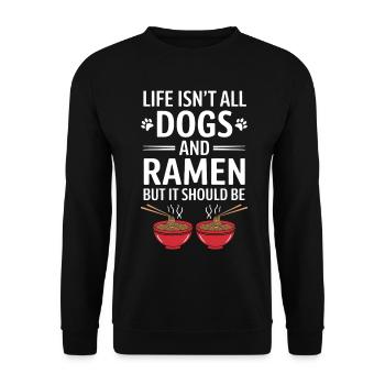 Ramen Dogs Anime Funny Kawaii Ramen Gift - Unisex Sweatshirt - black - Front - Alina (178cm) & Michal (187cm)