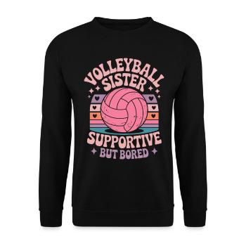Volleyball Spruch Lustiges Volleyball Geschenk - Unisex Pullover - Schwarz - Vorne - Alina (178cm) & Michal (187cm)