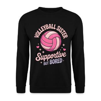 Volleyball Spruch Lustiges Volleyball Geschenk - Unisex Pullover - Schwarz - Vorne - Alina (178cm) & Michal (187cm)