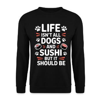 Sushi Dogs Japan Funny Kawaii Sushi Gift - Unisex Sweatshirt - black - Front - Alina (178cm) & Michal (187cm)