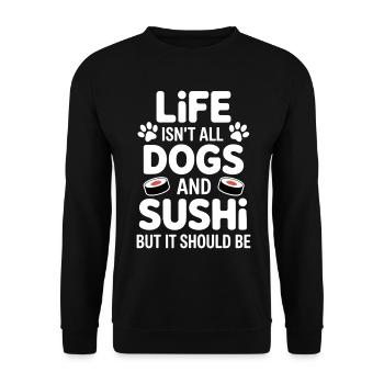 Sushi Dogs Japan Funny Kawaii Sushi Gift - Unisex Sweatshirt - black - Front - Alina (178cm) & Michal (187cm)
