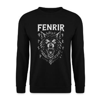 Fenrir – Wolf der Götterdämmerung - Unisex Pullover - Schwarz - Vorne - Alina (178cm) & Michal (187cm)