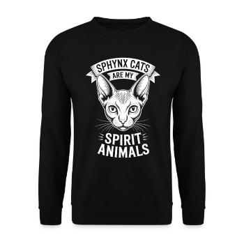 Sphynx Cat Saying Funny Sphynx Cat Gift - Unisex Sweatshirt - black - Front - Alina (178cm) & Michal (187cm)