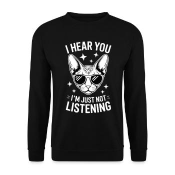 Sphynx Cat Saying Funny Sphynx Cat Gift - Unisex Sweatshirt - black - Front - Alina (178cm) & Michal (187cm)
