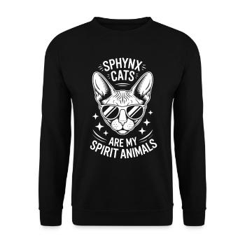 Chat Sphynx Disant Drôle Chat Sphynx Cadeau - Sweat-shirt Unisexe - noir - Devant - Alina (178cm) & Michal (187cm)