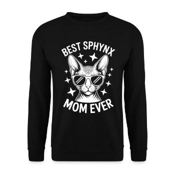 Sphynx Katze Spruch Lustiges Sphynx Katze Geschenk - Unisex Pullover - Schwarz - Vorne - Alina (178cm) & Michal (187cm)