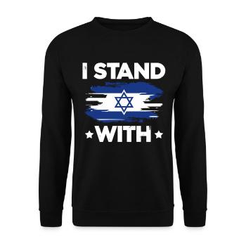I stand with Israel - Unisex Sweatshirt - black - Front - Alina (178cm) & Michal (187cm)