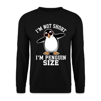 Pinguin Spruch Lustige Pinguine Geschenk - Unisex Pullover - Schwarz - Vorne - Alina (178cm) & Michal (187cm)