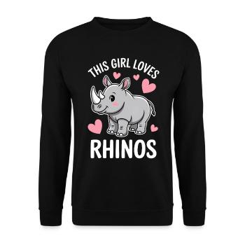 Nashorn Spruch Nashörner Lustiges Nashorn Geschenk - Unisex Pullover - Schwarz - Vorne - Alina (178cm) & Michal (187cm)