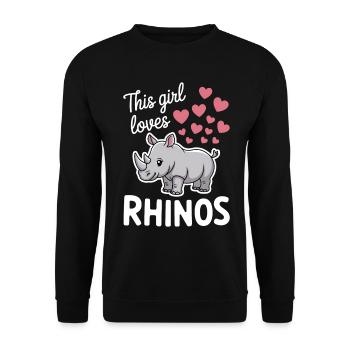 Nashorn Spruch Nashörner Lustiges Nashorn Geschenk - Unisex Pullover - Schwarz - Vorne - Alina (178cm) & Michal (187cm)