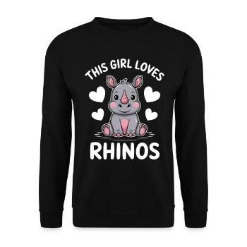 Nashorn Spruch Nashörner Lustiges Nashorn Geschenk - Unisex Pullover - Schwarz - Vorne - Alina (178cm) & Michal (187cm)