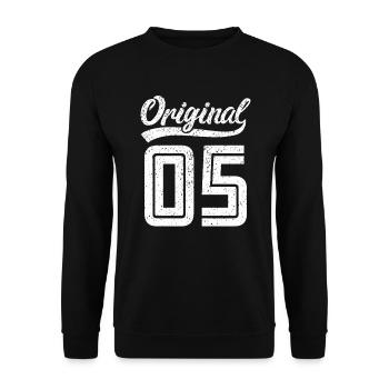 2005 Original 05 geboren 2005 - Unisex Pullover - Schwarz - Vorne - Alina (178cm) & Michal (187cm)