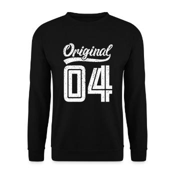 2004 Original 04 geboren 2004 - Unisex Pullover - Schwarz - Vorne - Alina (178cm) & Michal (187cm)