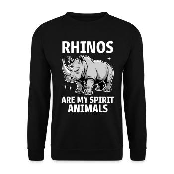 Nashorn Spruch Nashörner Lustiges Nashorn Geschenk - Unisex Pullover - Schwarz - Vorne - Alina (178cm) & Michal (187cm)