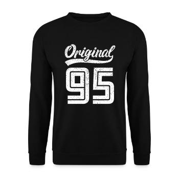 1995 Original 95 born 1995 - Unisex Sweatshirt - black - Front - Alina (178cm) & Michal (187cm)