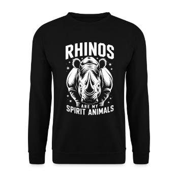Nashorn Spruch Nashörner Lustiges Nashorn Geschenk - Unisex Pullover - Schwarz - Vorne - Alina (178cm) & Michal (187cm)