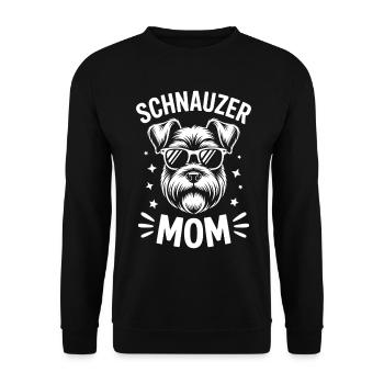 Schnauzer Spruch Mama Lustiges Schnauzer Geschenk - Unisex Pullover - Schwarz - Vorne - Alina (178cm) & Michal (187cm)