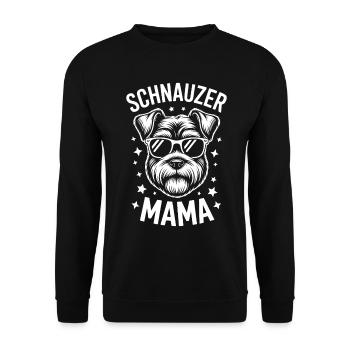 Schnauzer Spruch Mama Lustiges Schnauzer Geschenk - Unisex Pullover - Schwarz - Vorne - Alina (178cm) & Michal (187cm)