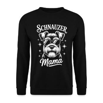 Schnauzer Spruch Mama Lustiges Schnauzer Geschenk - Unisex Pullover - Schwarz - Vorne - Alina (178cm) & Michal (187cm)