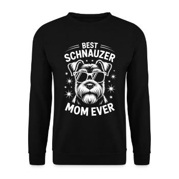 Schnauzer Spruch Mama Lustiges Schnauzer Geschenk - Unisex Pullover - Schwarz - Vorne - Alina (178cm) & Michal (187cm)
