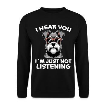 Schnauzer disant drôle de cadeau de schnauzer - Sweat-shirt Unisexe - noir - Devant - Alina (178cm) & Michal (187cm)