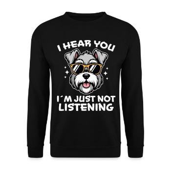 Schnauzer disant drôle de cadeau de schnauzer - Sweat-shirt Unisexe - noir - Devant - Alina (178cm) & Michal (187cm)