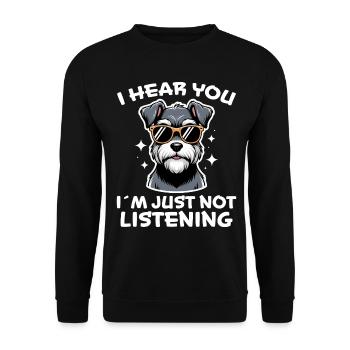 Schnauzer disant drôle de cadeau de schnauzer - Sweat-shirt Unisexe - noir - Devant - Alina (178cm) & Michal (187cm)