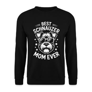Schnauzer Spruch Mama Lustiges Schnauzer Geschenk - Unisex Pullover - Schwarz - Vorne - Alina (178cm) & Michal (187cm)