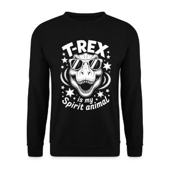 T-Rex Saying Dinosaur Funny T-Rex Gift - Unisex Sweatshirt - black - Front - Alina (178cm) & Michal (187cm)