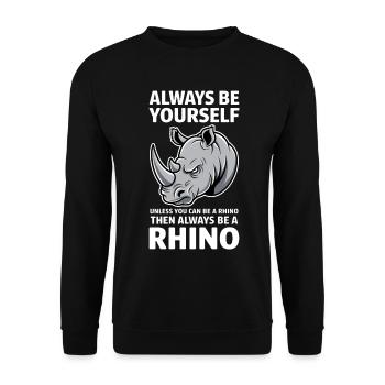 Nashorn Spruch Nashörner Lustiges Nashorn Geschenk - Unisex Pullover - Schwarz - Vorne - Alina (178cm) & Michal (187cm)