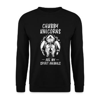 Nashorn Spruch Nashörner Lustiges Nashorn Geschenk - Unisex Pullover - Schwarz - Vorne - Alina (178cm) & Michal (187cm)