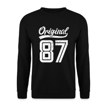 1987 Original 87 born 1987 - Unisex Sweatshirt - black - Front - Alina (178cm) & Michal (187cm)