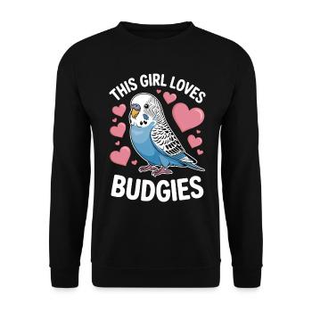 Perruche disant drôle de perruche cadeau - Sweat-shirt Unisexe - noir - Devant - Alina (178cm) & Michal (187cm)