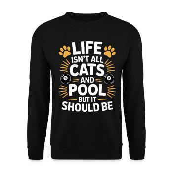 Pool Billiard Spruch Lustig Pool Billiard Geschenk - Unisex Pullover - Schwarz - Vorne - Alina (178cm) & Michal (187cm)