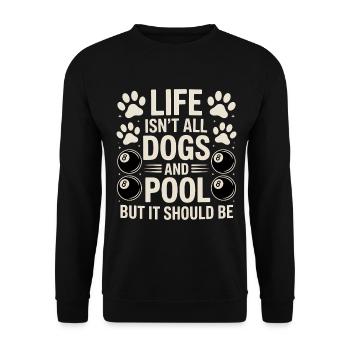 Pool Billiard Spruch Lustig Pool Billiard Geschenk - Unisex Pullover - Schwarz - Vorne - Alina (178cm) & Michal (187cm)