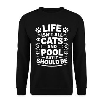 Pool Billiard Spruch Lustig Pool Billiard Geschenk - Unisex Pullover - Schwarz - Vorne - Alina (178cm) & Michal (187cm)