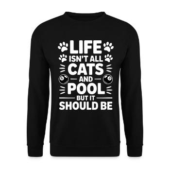 Pool Billiard Spruch Lustig Pool Billiard Geschenk - Unisex Pullover - Schwarz - Vorne - Alina (178cm) & Michal (187cm)