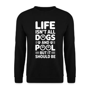 Pool Billiard Spruch Lustig Pool Billiard Geschenk - Unisex Pullover - Schwarz - Vorne - Alina (178cm) & Michal (187cm)