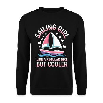 Segeln Spruch Mädchen Segler Segeln Geschenk - Unisex Pullover - Schwarz - Vorne - Alina (178cm) & Michal (187cm)
