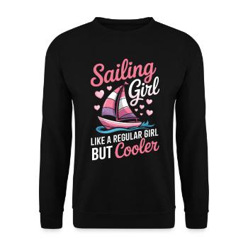 Segeln Spruch Mädchen Segler Segeln Geschenk - Unisex Pullover - Schwarz - Vorne - Alina (178cm) & Michal (187cm)