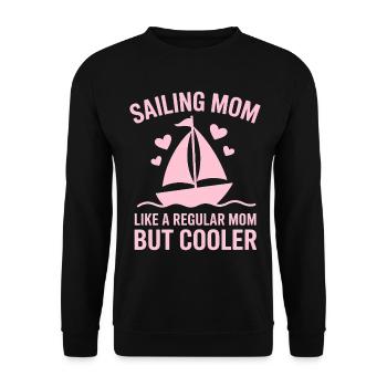 Sailing Saying Mom Mom Sailor Sailing Gift - Unisex Sweatshirt - black - Front - Alina (178cm) & Michal (187cm)