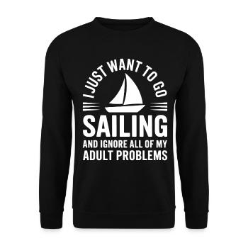 Sailing Saying Sailor Sailing Gift - Unisex Sweatshirt - black - Front - Alina (178cm) & Michal (187cm)