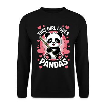 Panda Saying Pandas Funny Panda Gift - Unisex Sweatshirt - black - Front - Alina (178cm) & Michal (187cm)