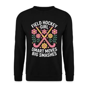 Feldhockey Spruch Mädchen Witz Feldhockey Geschenk - Unisex Pullover - Schwarz - Vorne - Alina (178cm) & Michal (187cm)