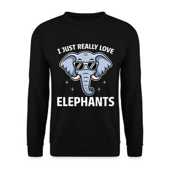 Elephant Saying Africa Funny Elephant Gift - Unisex Sweatshirt - black - Front - Alina (178cm) & Michal (187cm)
