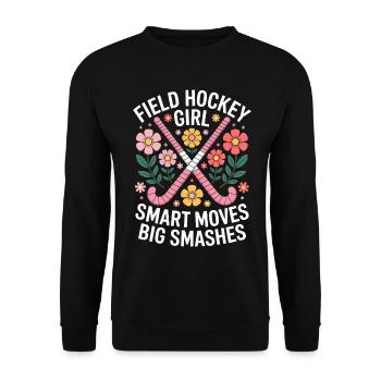 Feldhockey Spruch Mädchen Witz Feldhockey Geschenk - Unisex Pullover - Schwarz - Vorne - Alina (178cm) & Michal (187cm)