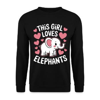 Elephant Saying Africa Funny Elephant Gift - Unisex Sweatshirt - black - Front - Alina (178cm) & Michal (187cm)